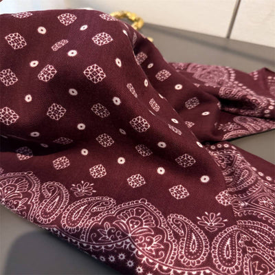 Paisley Herringbone Pattern Silk Scarf