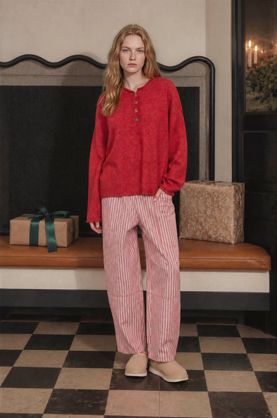 Stripe Pocket Detail Wide Leg Pants