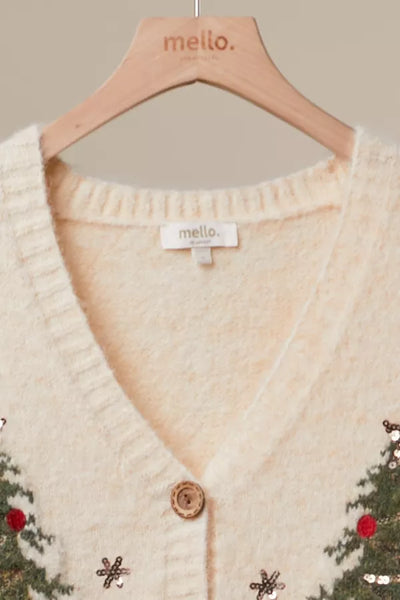 Ivory Christmas Tree Cardigan