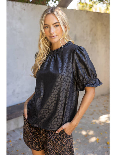 Animal Print Faux Leather Top