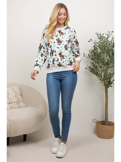 Cowboy Print Pullover
