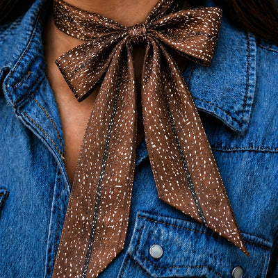 Western 100% Silk Twilly Ribbon Scarves