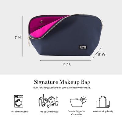 Signature Makeup Bag-Machine Washable Medium Cosmetic Bag