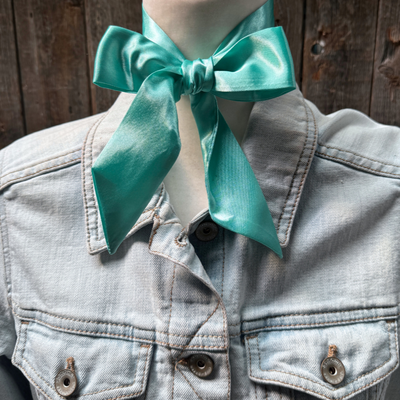 Turquoise  Western Skinny Mini Wild Rag Scarf / Cowgirl Necktie