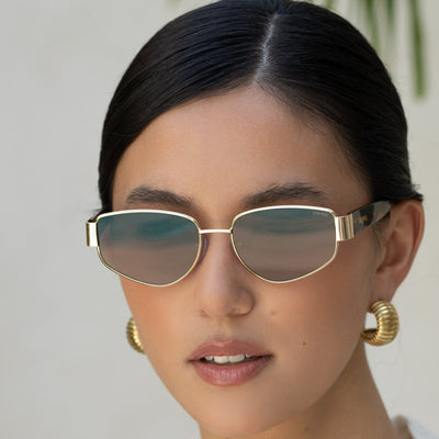 DeLilah Gold Brown Sunglasses