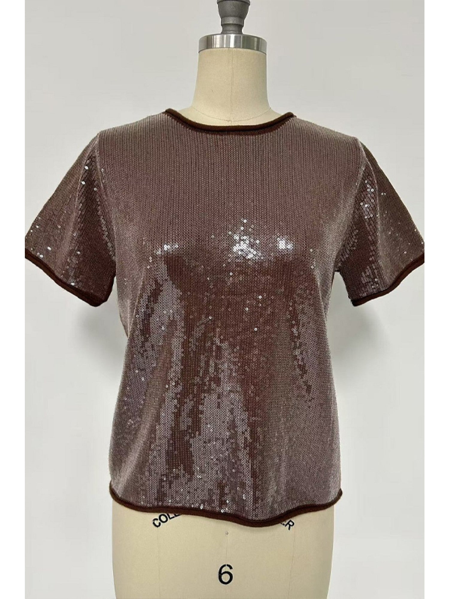 Edna Brown Sequin Blouse