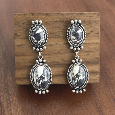 Oval Pendant Dangle Earrings JE3935