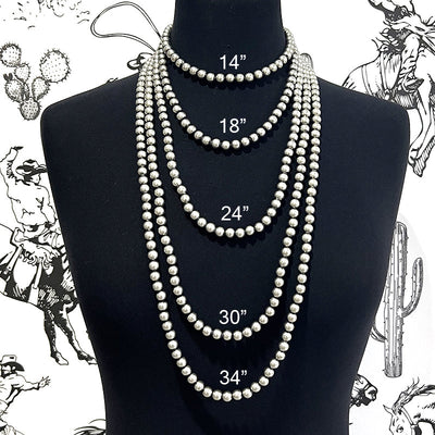 Northern 8mm Fashion Silver Bead Necklace