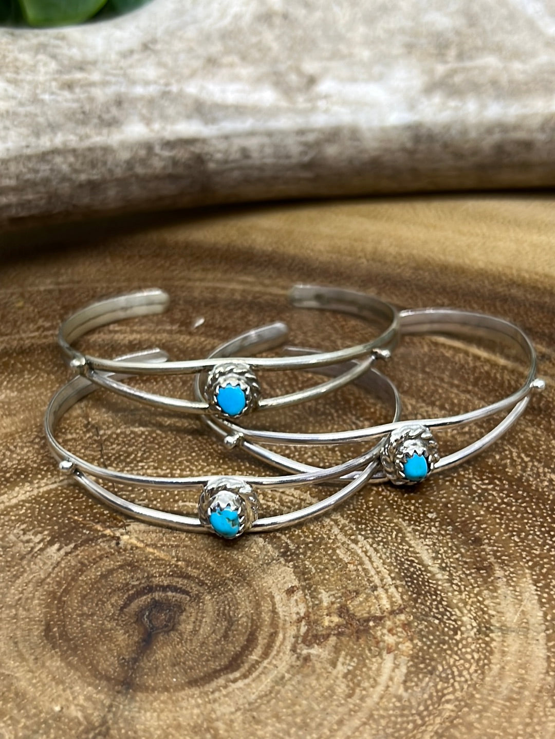 Avery Sterling Silver Baby Cuff Bracelet - Turquoise
