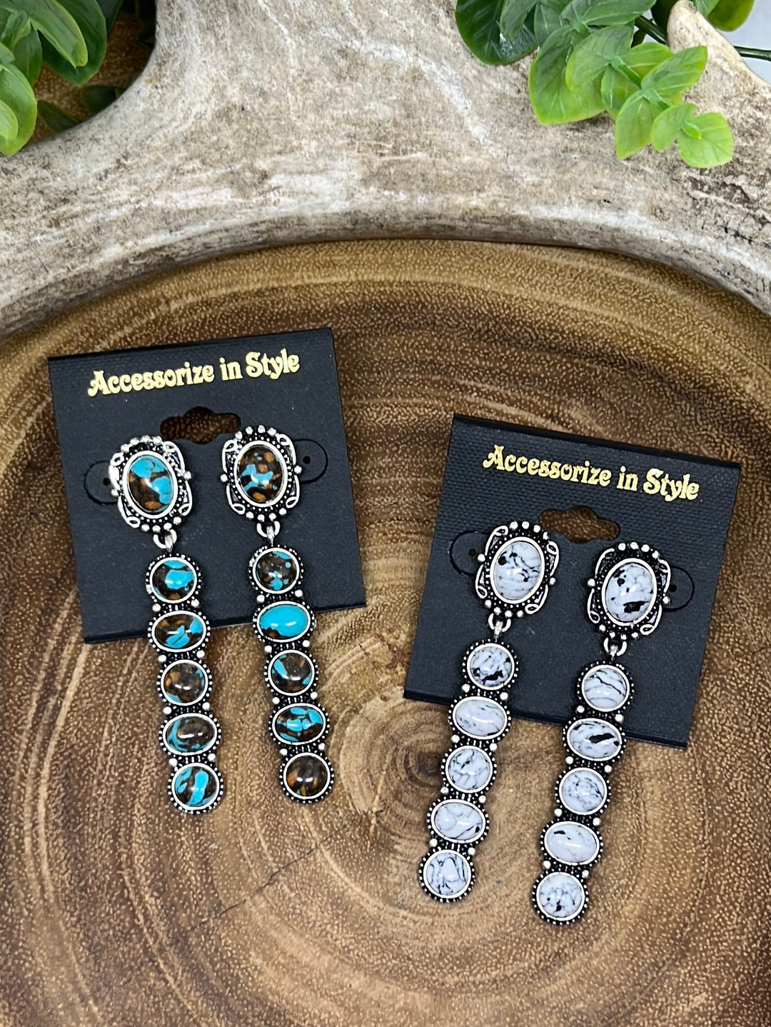 Eureka Stacked Stone Drop Earrings