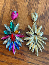 Picture Perfect Rhinestone Cluster Earrings - Multi