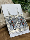 Corrie Sterling Silver Spiny Rectangle Stamped Earrings