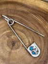 Sterling Safety Pin Keychain - Turquoise