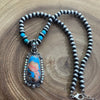 Nina Fashion Navajo Oval Stone Burst & Rhinestone Necklace - 16"