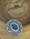 Appenzeller Fashion Link Chain With 6 Stone Concho Pendant