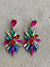 Picture Perfect Rhinestone Cluster Earrings - Multi