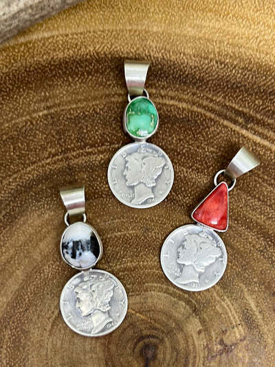 Katrina Single Stone Liberty Coin Pendant