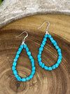 Neches Tumbled Turquoise Teardrop Earrings - 2.75"