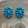 Kole Turquoise Oval Cluster Post Earrings - 1.15"