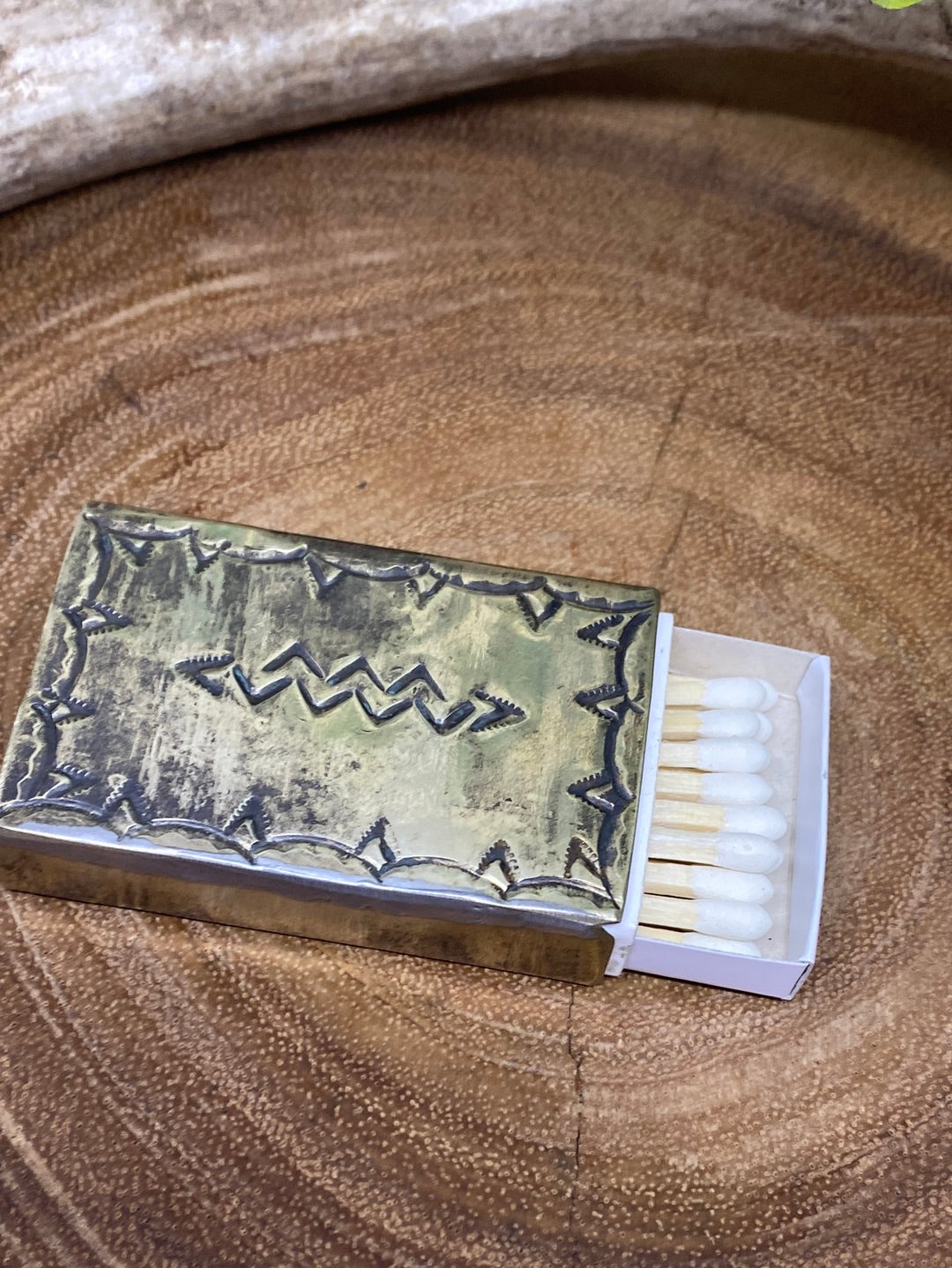 German Silver Stamped Matchbox Cover - Small