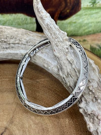 Western Texture Angled Stretch Bracelet