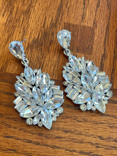 Here For The Party Rhinestone Cluster Earrings