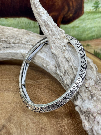 Western Texture Angled Stretch Bracelet