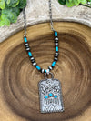 Roper Lake Fashion Chain, Navajo & Turquoise Necklace with Stamped Thunderbird Tag Pendant
