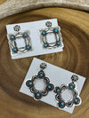 Eva Sterling Silver Turquoise  Square Earrings