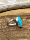 Holster Sterling Single Stone Turquoise Ring - Size 7.5