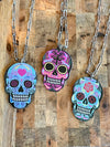 Sugar Skull Acrylic Fashion Link Chain Necklace - 18"
