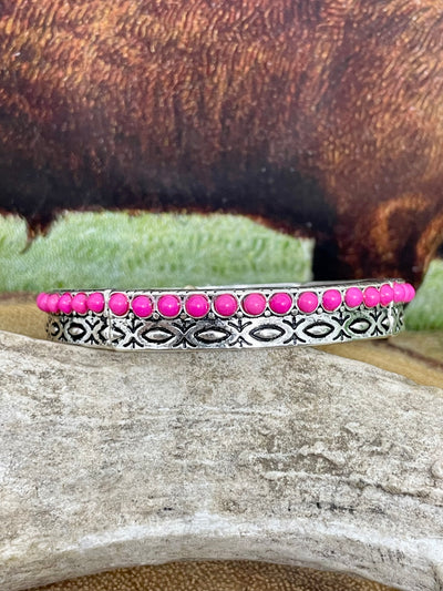 New Hampshire Stamped Stone Stretch Bracelet