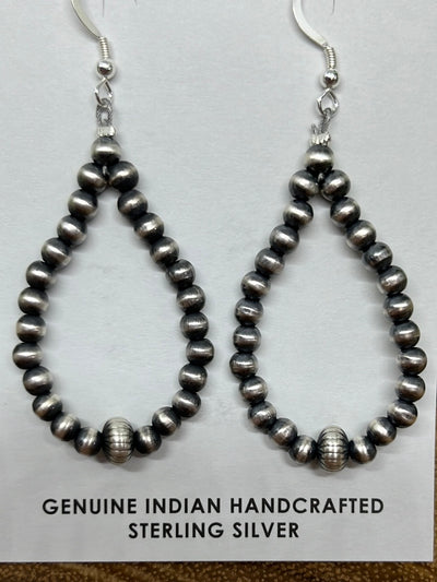 4mm Rondell Navajo Pearl Earrings with Saucer Bead