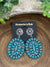 Buckeye Fashion Concho Post Oval Cluster Drop Earrings - Turquoise
