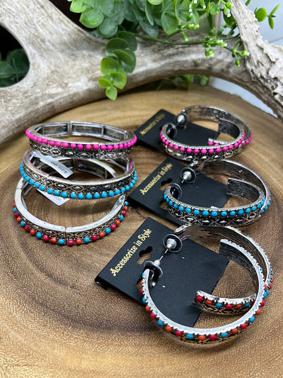 New Hampshire Stamped Stone Stretch Bracelet