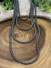 Ambrosia Sterling 6mm Navajo Saucer Necklace