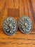 Brister Fashion Oval Concho Post Earrings Center Burst