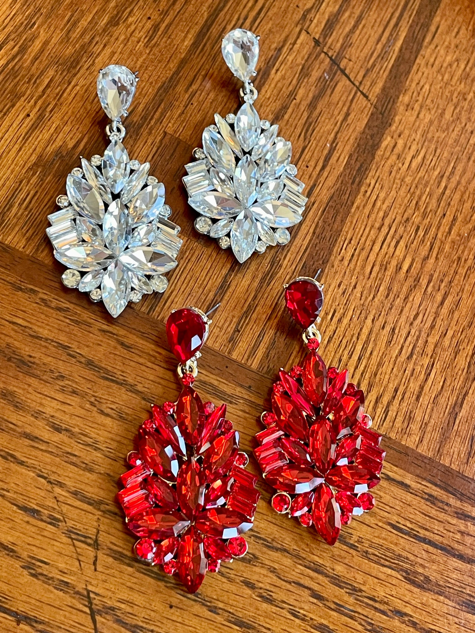 Here For The Party Rhinestone Cluster Earrings