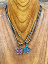 Center Stage 3mm Fashion Navajo Necklace with Leopard Star Pendant - 16"