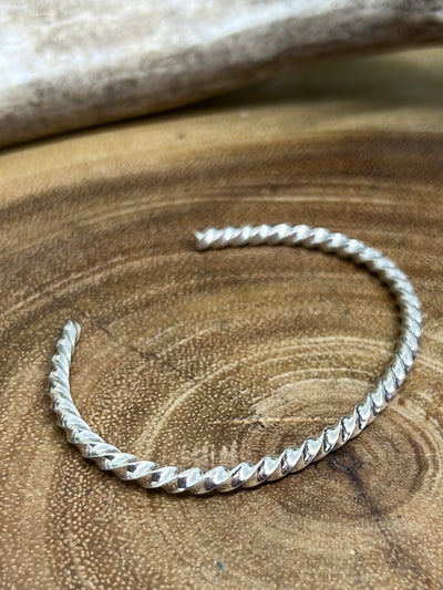 Comfrey Twisted Sterling Silver Cuff Bracelet