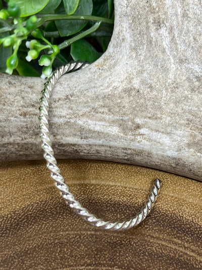 Comfrey Twisted Sterling Silver Cuff Bracelet