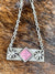 Bellview Fashion Silver Burst Bar Necklace - pink