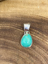 Sycamore Sterling Turquoise Teardrop Pendant 1"