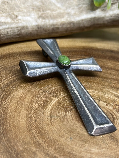 Lily Sonoran Gold Turquoise Cross Pendant