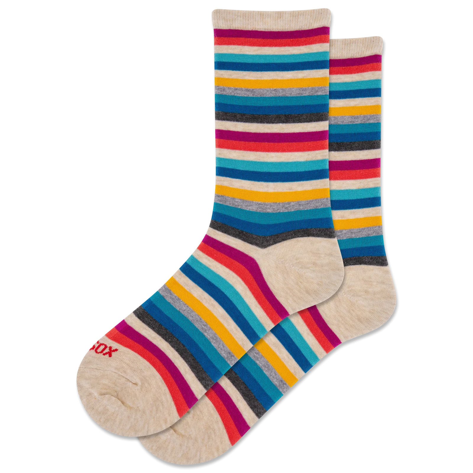 Classic Stripe Crew Socks - Natural