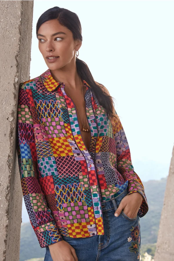 Isadora Waves Silk Blouse