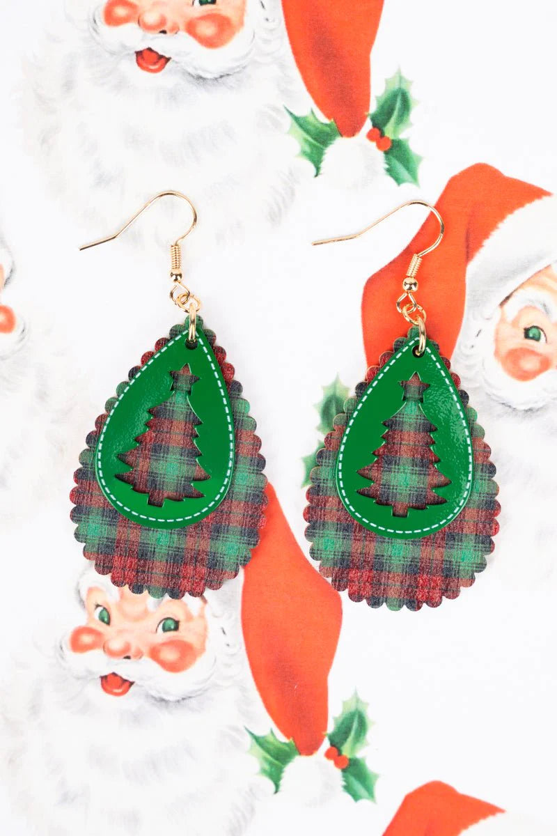 Christmas Cutout Layered Teardrop Earrings