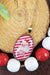 Candy Stripe Goldtone Necklace With Santa Bubble Pendant - 18"