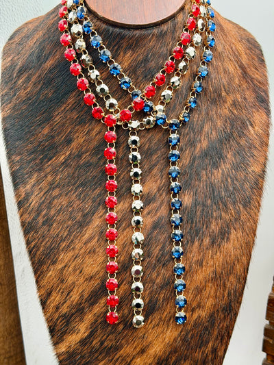 Rhinestone Crystal Lariat Necklace