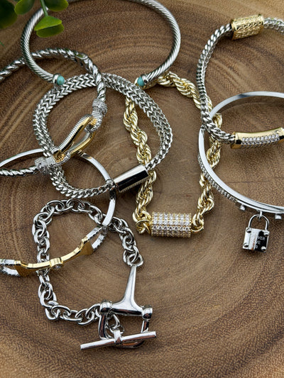 Assorted Stainless Steel Rhinestone Bracelets